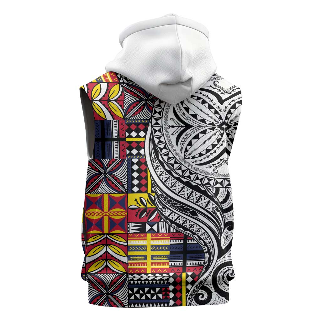 Niue Hiapo and Maori Decoration Tattoos Sleeveless Hoodie - Polynesian Pride