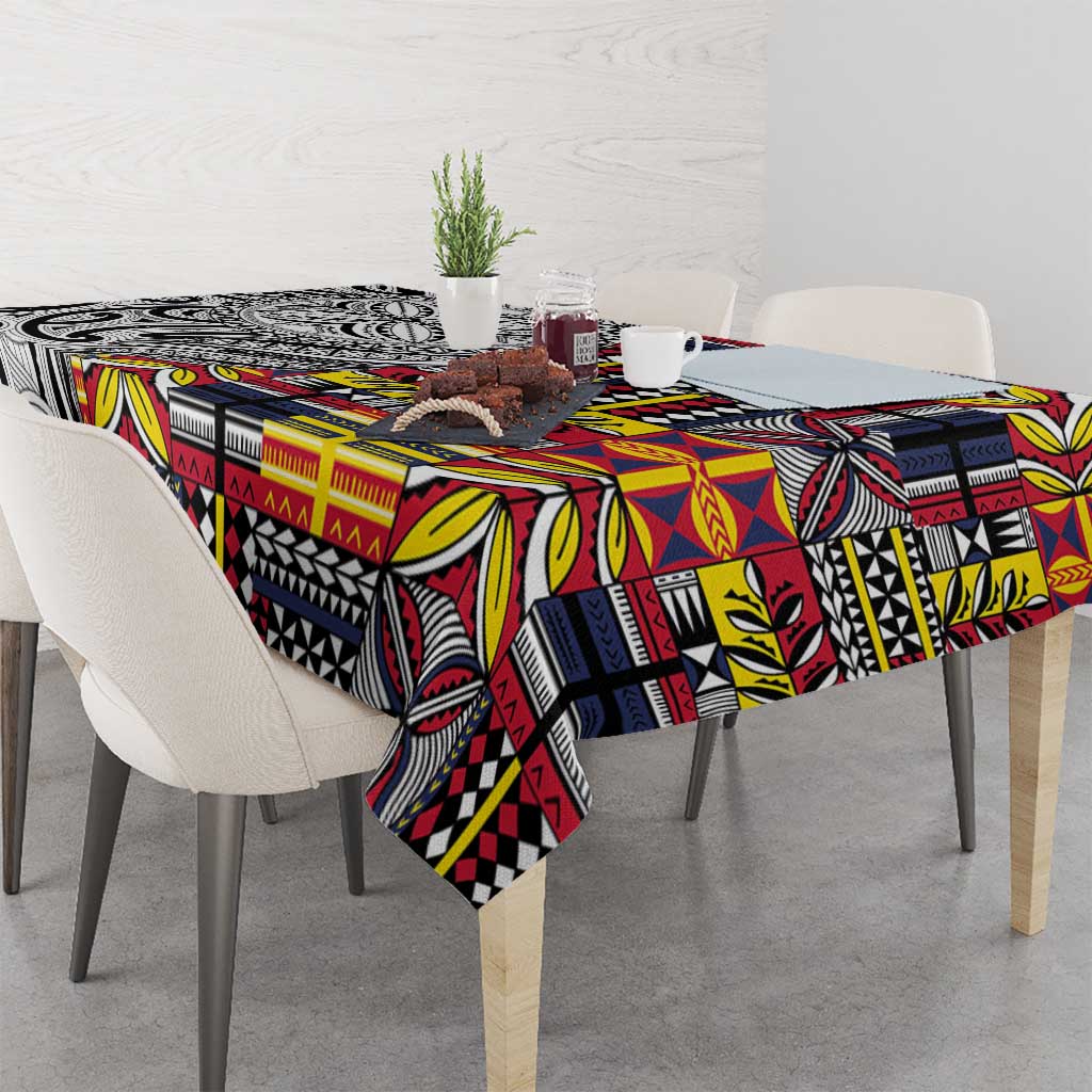 Niue Hiapo and Maori Decoration Tattoos Tablecloth LT03 - Polynesian Pride