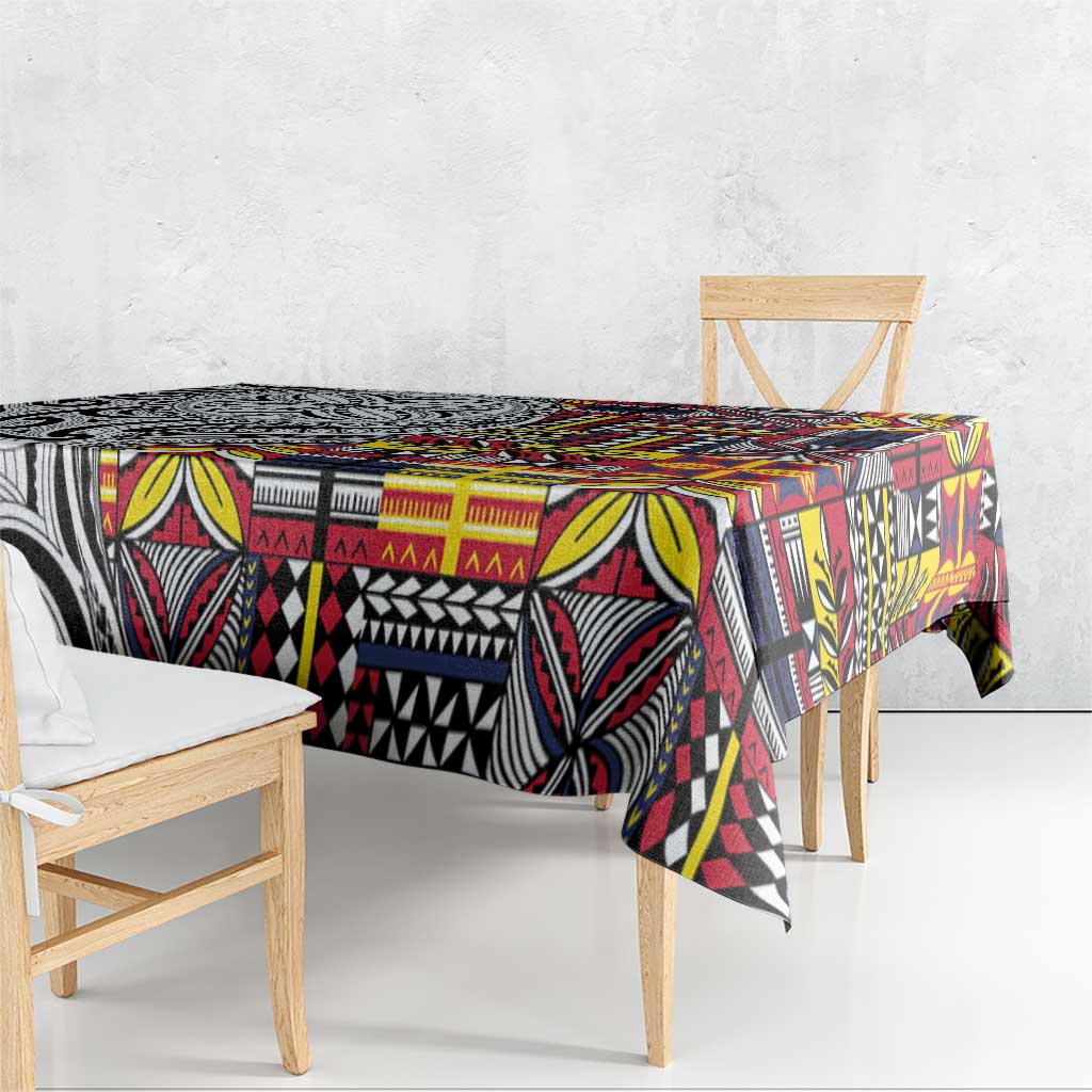 Niue Hiapo and Maori Decoration Tattoos Tablecloth LT03 - Polynesian Pride