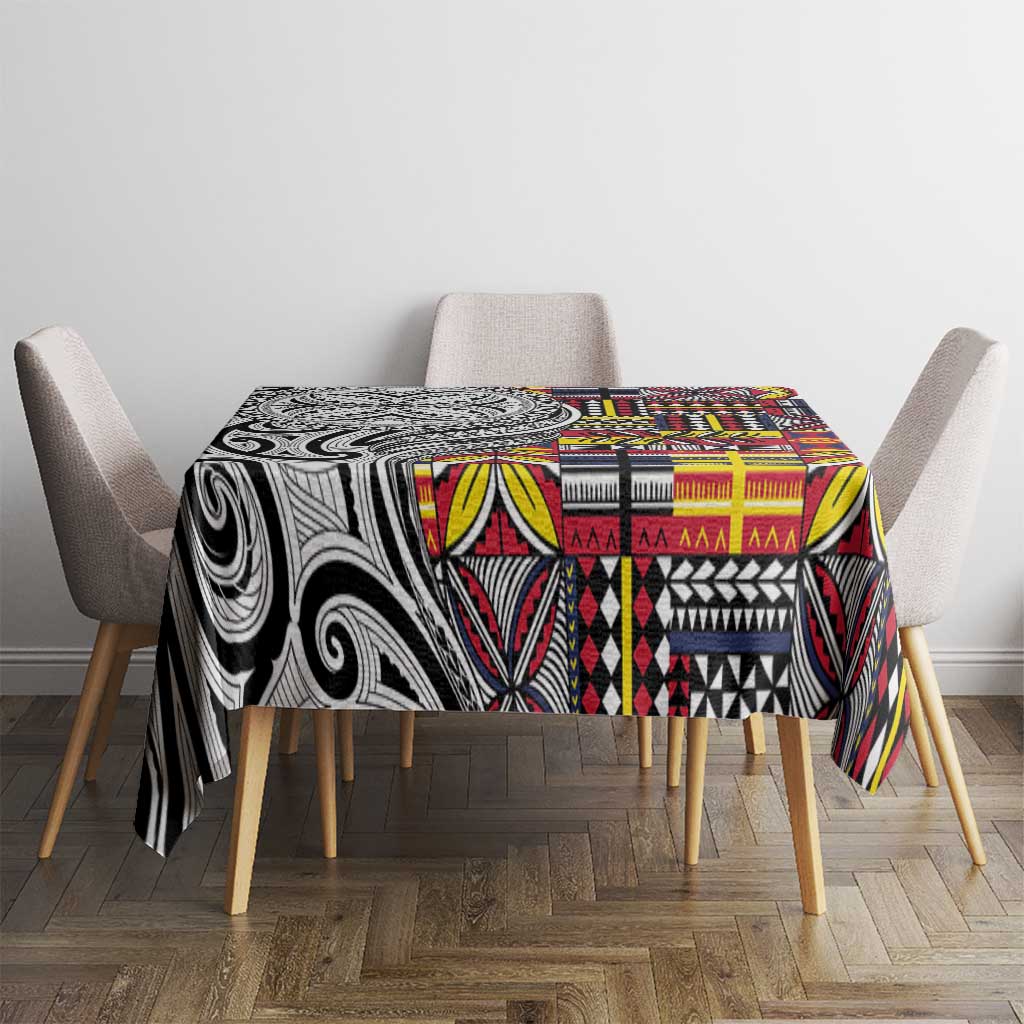 Niue Hiapo and Maori Decoration Tattoos Tablecloth LT03 - Polynesian Pride