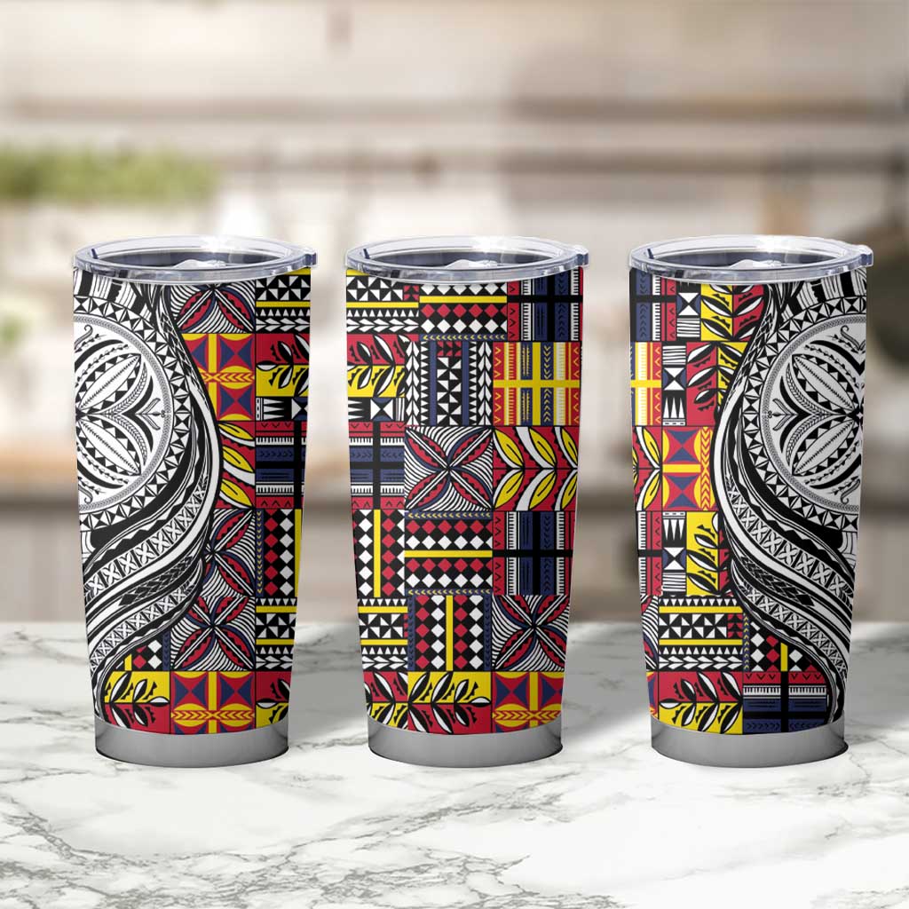Niue Hiapo and Maori Decoration Tattoos Tumbler Cup - Polynesian Pride
