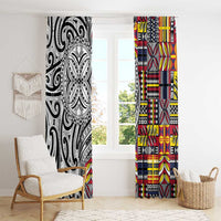 Niue Hiapo and Maori Decoration Tattoos Window Curtain LT03 - Polynesian Pride