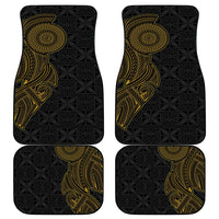 Niue Polynesian Hiapo Tattoo Art Car Mats Half Style Black Gold Color - Polynesian Pride