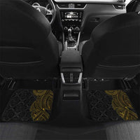 Niue Polynesian Hiapo Tattoo Art Car Mats Half Style Black Gold Color - Polynesian Pride