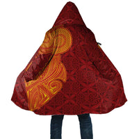 Niue Polynesian Hiapo Tattoo Art Cloak Half Style Red Yellow Color - Polynesian Pride
