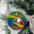 New Caledonia Christmas Ceramic Ornament Santa Claus and Kanak Flag Mix Poinsettia Maori Pattern LT03 - Polynesian Pride