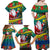 Personalised New Caledonia Christmas Family Matching Off Shoulder Maxi Dress and Hawaiian Shirt Santa Claus and Kanak Flag Mix Poinsettia Maori Pattern LT03 - Polynesian Pride