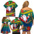 Personalised New Caledonia Christmas Family Matching Off Shoulder Short Dress and Hawaiian Shirt Santa Claus and Kanak Flag Mix Poinsettia Maori Pattern LT03 - Polynesian Pride