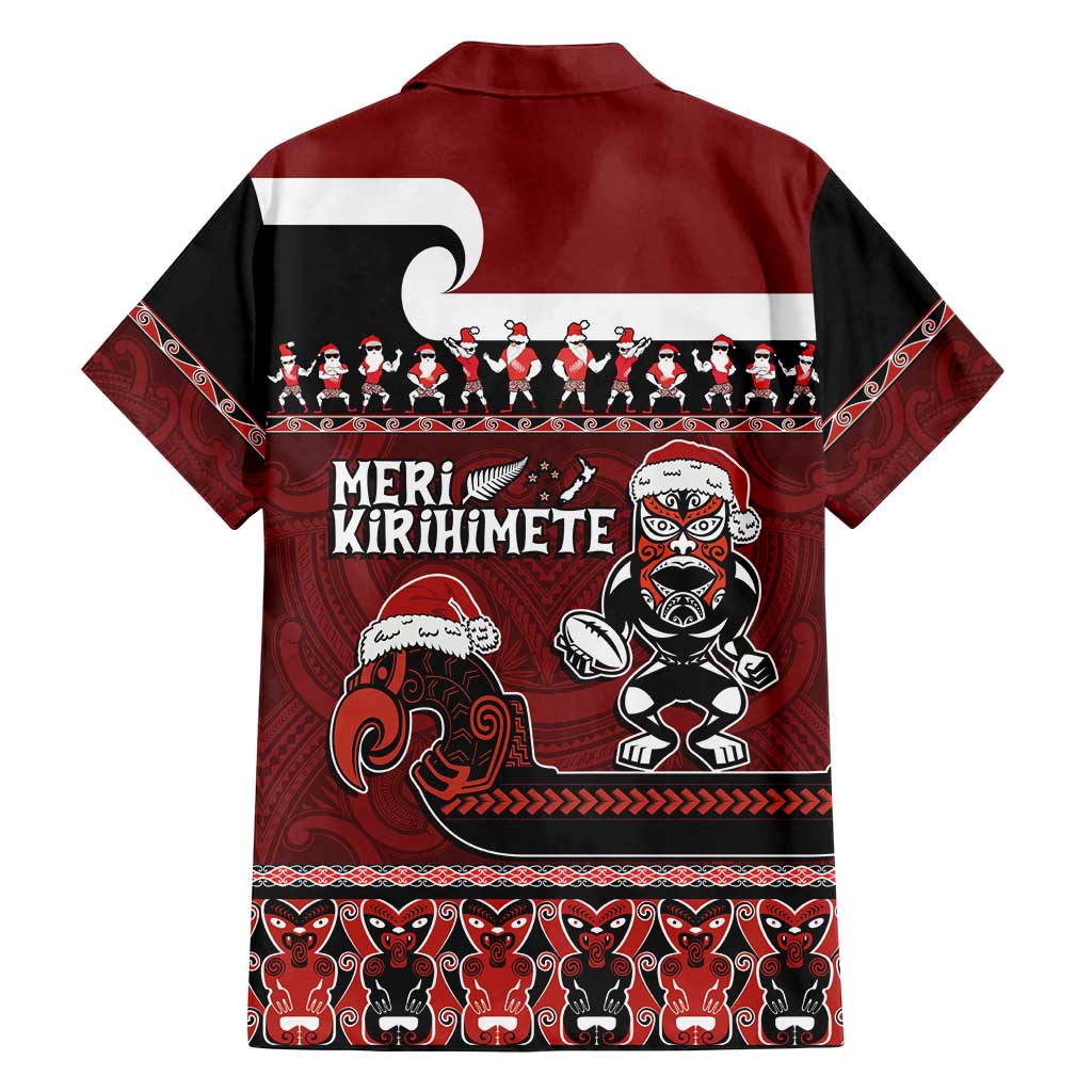 New Zealand Christmas Family Matching Summer Maxi Dress and Hawaiian Shirt Meri Kirihimete Aotearoa Warrior on Waka with Maori Art Tattoo LT03 - Polynesian Pride