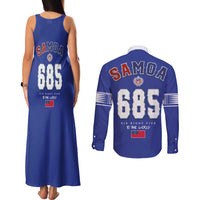 Toa Samoa Rugby Couples Matching Tank Maxi Dress and Long Sleeve Button Shirt Six Eight Five to The World