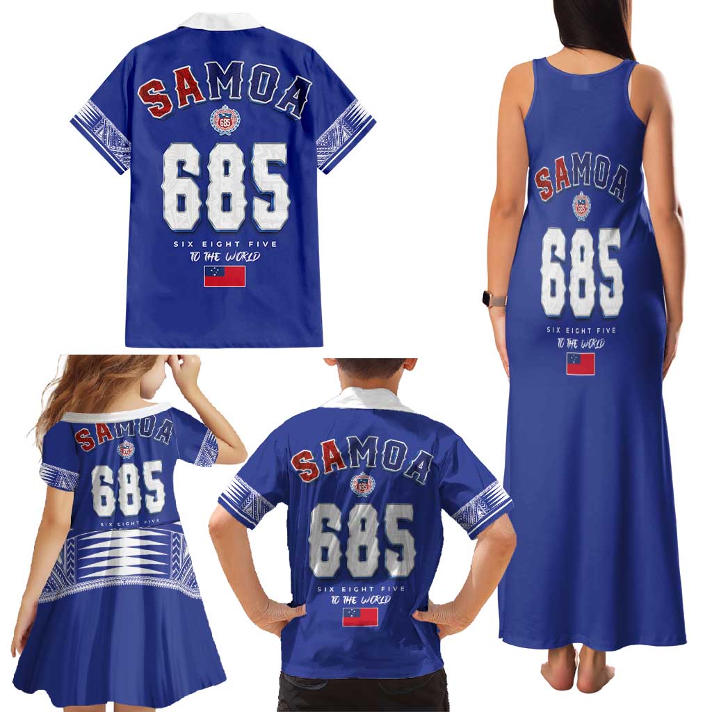 Toa Samoa Rugby Family Matching Tank Maxi Dress and Hawaiian Shirt Six Eight Five to The World