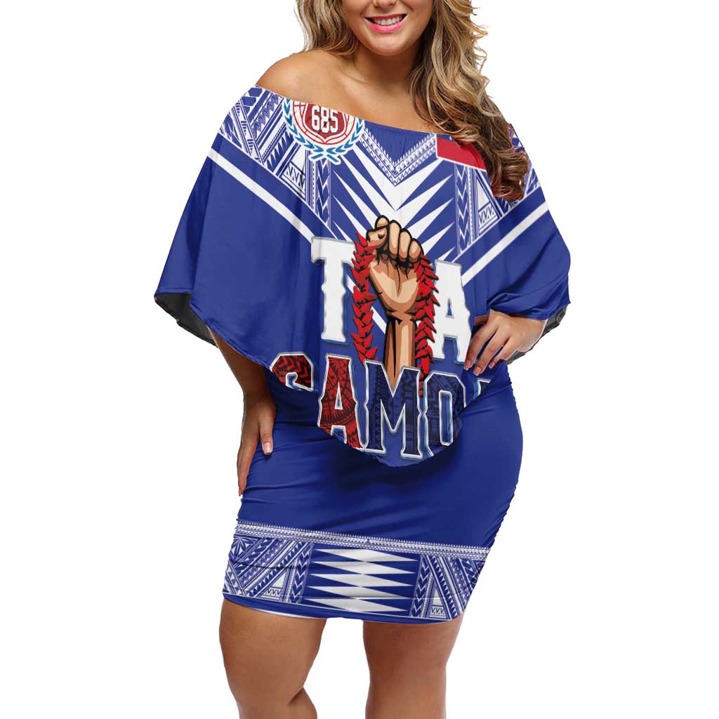 Toa Samoa Rugby Off Shoulder Short Dress Six Eight Five to The World