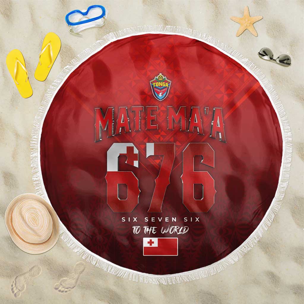 Mate Ma'a Tonga Rugby Beach Blanket Six Seven Six to The World