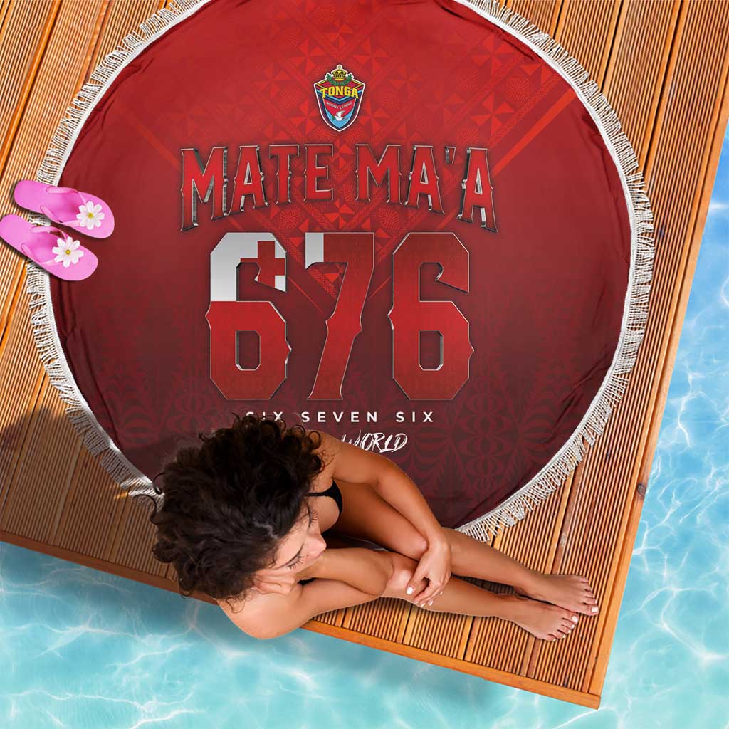 Mate Ma'a Tonga Rugby Beach Blanket Six Seven Six to The World