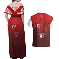 Mate Ma'a Tonga Rugby Couples Matching Off Shoulder Maxi Dress and Hawaiian Shirt Six Seven Six to The World LT03 - Polynesian Pride