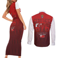 Mate Ma'a Tonga Rugby Couples Matching Short Sleeve Bodycon Dress and Long Sleeve Button Shirt Six Seven Six to The World