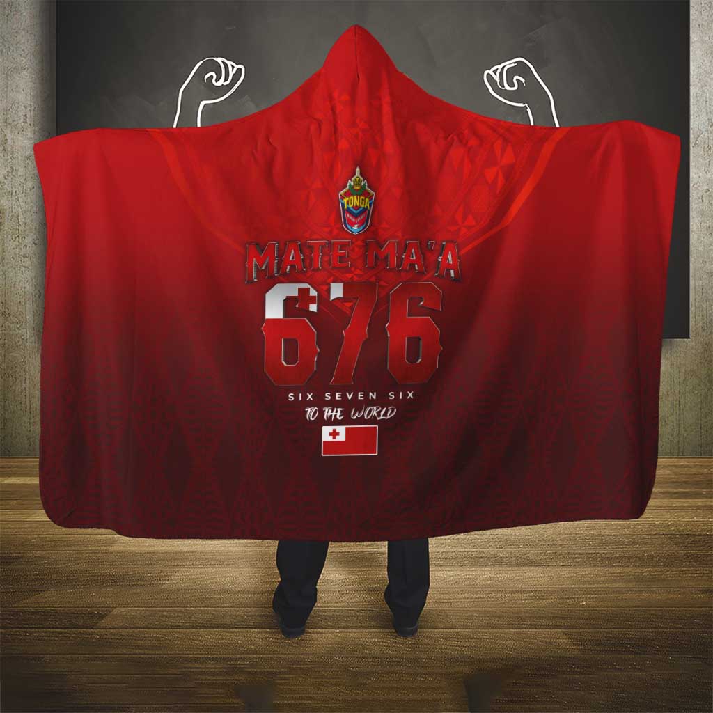 Mate Ma'a Tonga Rugby Hooded Blanket Six Seven Six to The World