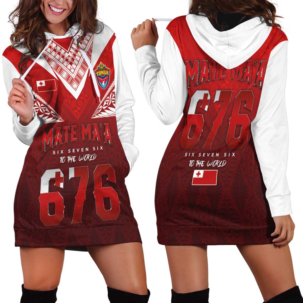 Mate Ma'a Tonga Rugby Hoodie Dress Six Seven Six to The World LT03 - Polynesian Pride