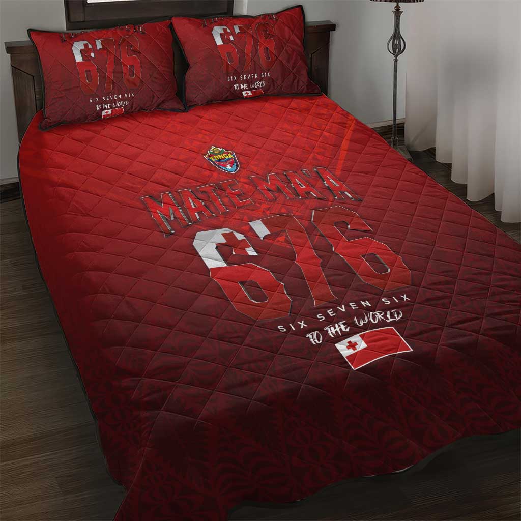 Mate Ma'a Tonga Rugby Quilt Bed Set Six Seven Six to The World