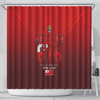 Mate Ma'a Tonga Rugby Shower Curtain Six Seven Six to The World