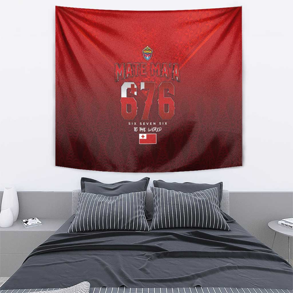 Mate Ma'a Tonga Rugby Tapestry Six Seven Six to The World