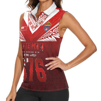 Mate Ma'a Tonga Rugby Women Sleeveless Polo Shirt Six Seven Six to The World