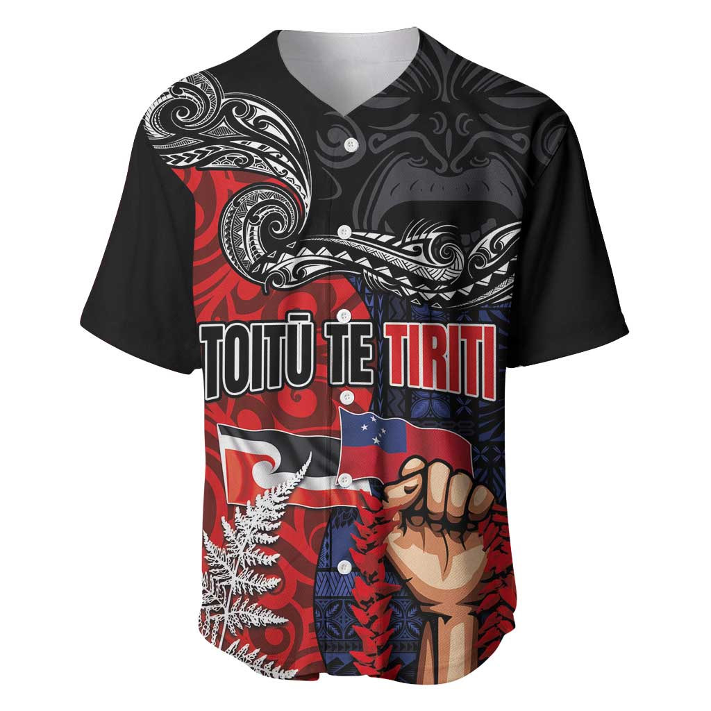 Aotearoa and Samoa Toitu Te Tiriti Baseball Jersey Honour the Treaty - Te Tiriti Is Us