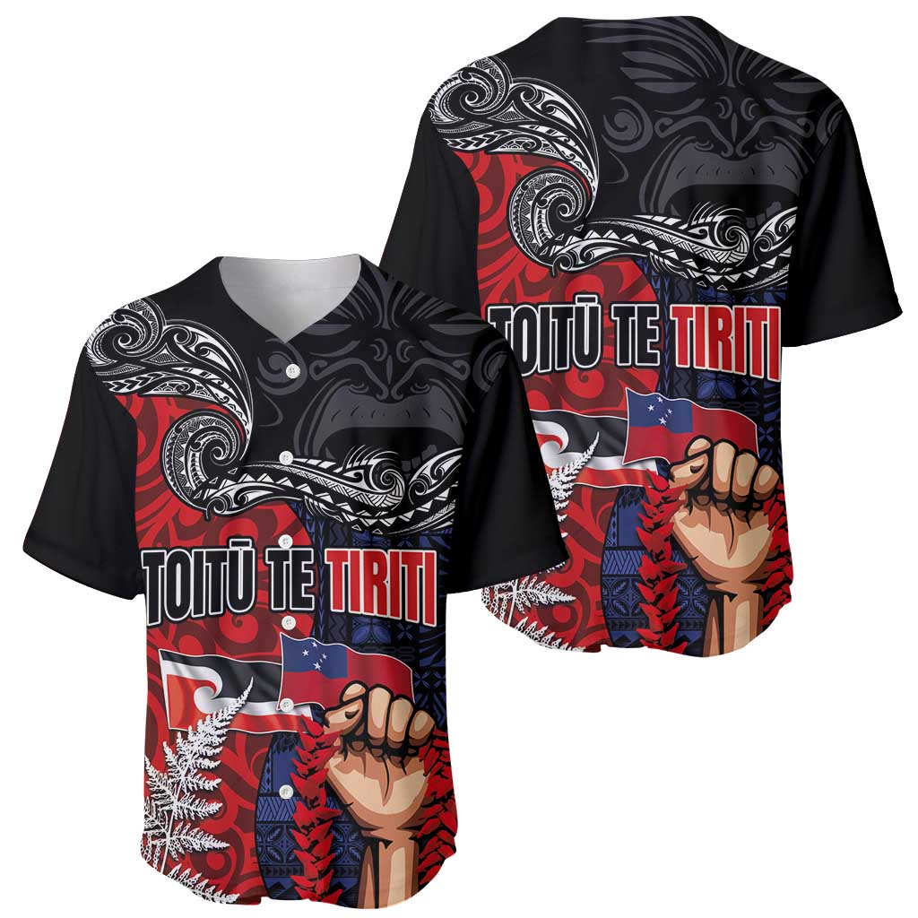 Aotearoa and Samoa Toitu Te Tiriti Baseball Jersey Honour the Treaty - Te Tiriti Is Us