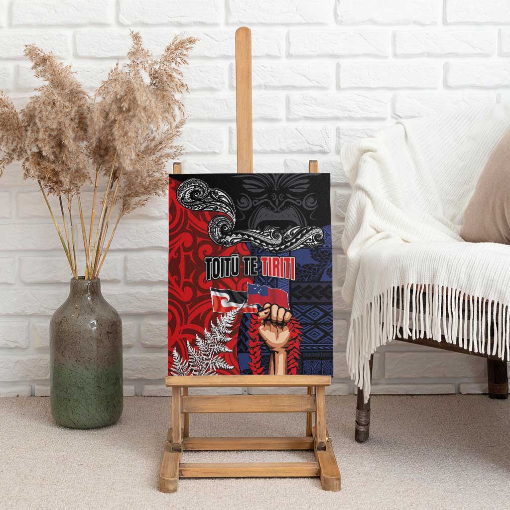 Aotearoa and Samoa Toitu Te Tiriti Canvas Wall Art Honour the Treaty - Te Tiriti Is Us