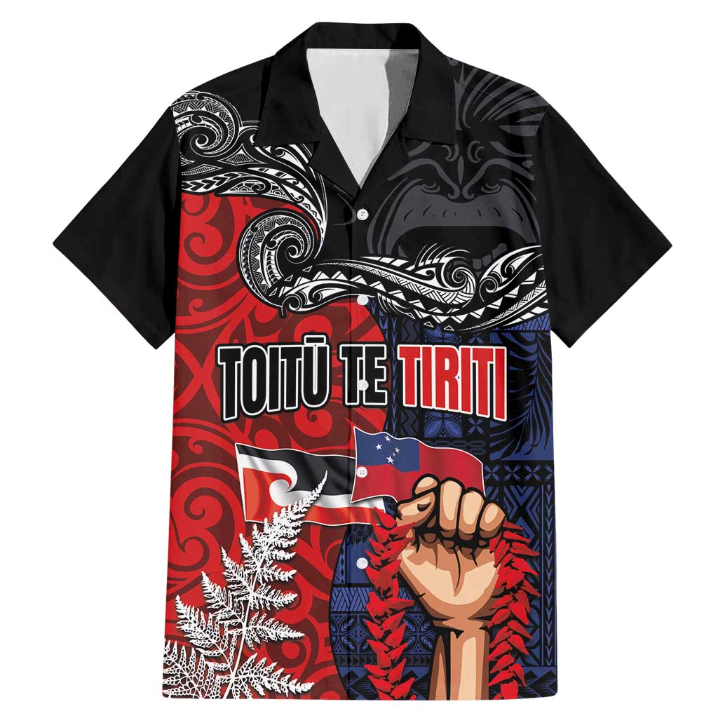 Aotearoa and Samoa Toitu Te Tiriti Family Matching Mermaid Dress and Hawaiian Shirt Honour the Treaty - Te Tiriti Is Us