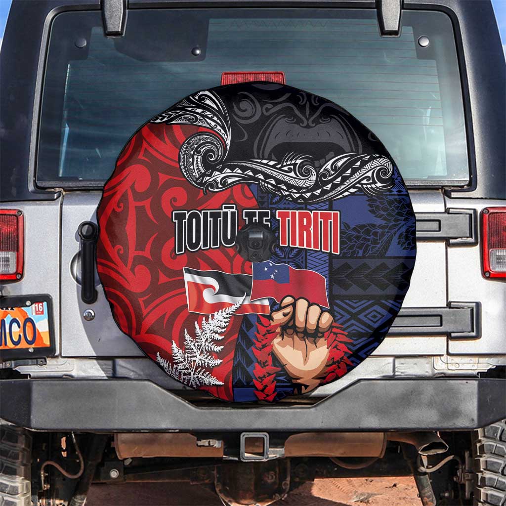 Aotearoa and Samoa Toitu Te Tiriti Spare Tire Cover Honour the Treaty - Te Tiriti Is Us