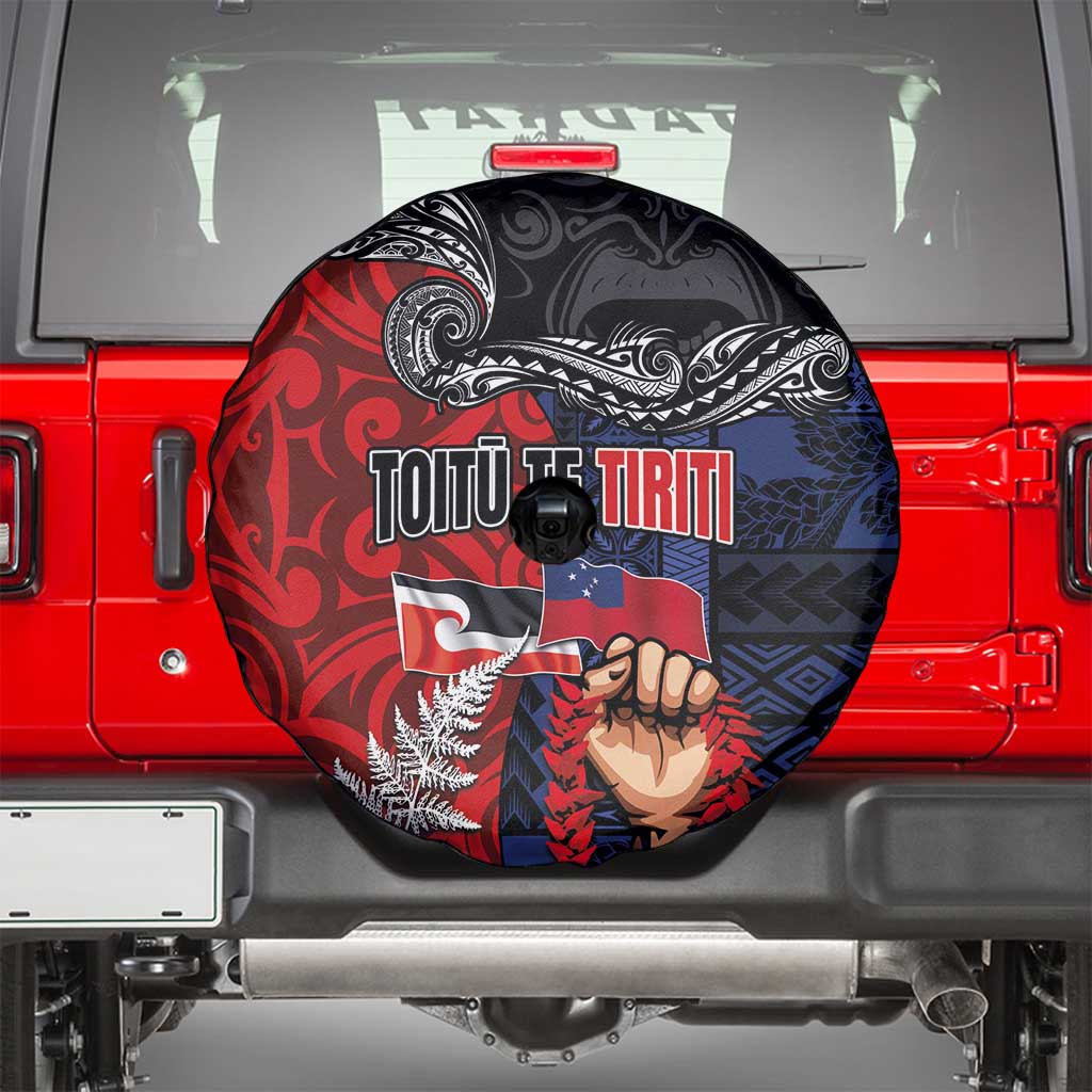 Aotearoa and Samoa Toitu Te Tiriti Spare Tire Cover Honour the Treaty - Te Tiriti Is Us