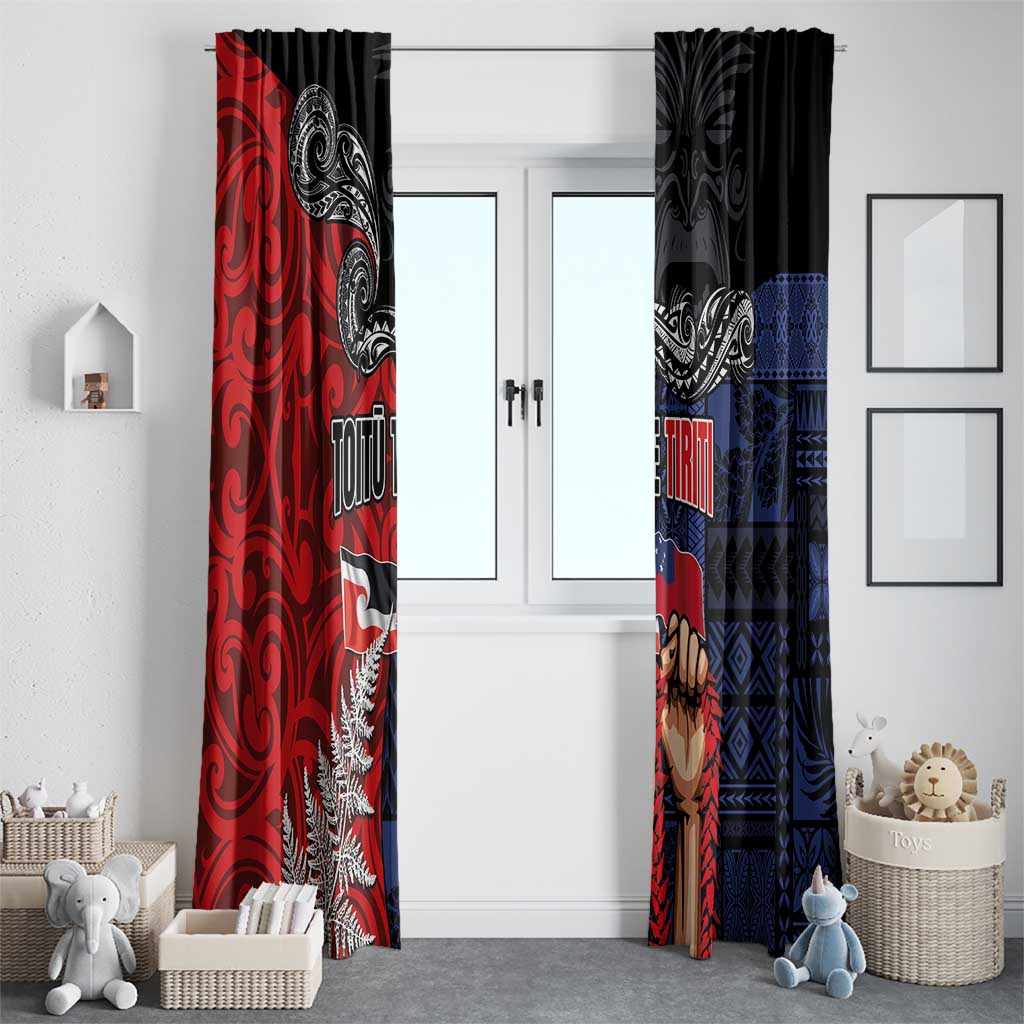 Aotearoa and Samoa Toitu Te Tiriti Window Curtain Honour the Treaty - Te Tiriti Is Us