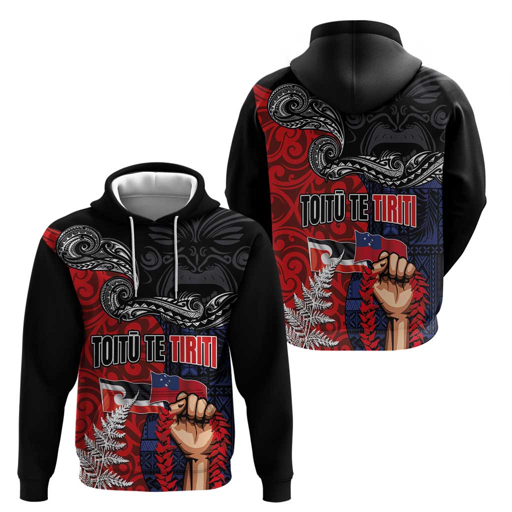 Aotearoa and Samoa Toitu Te Tiriti Zip Hoodie Honour the Treaty - Te Tiriti Is Us