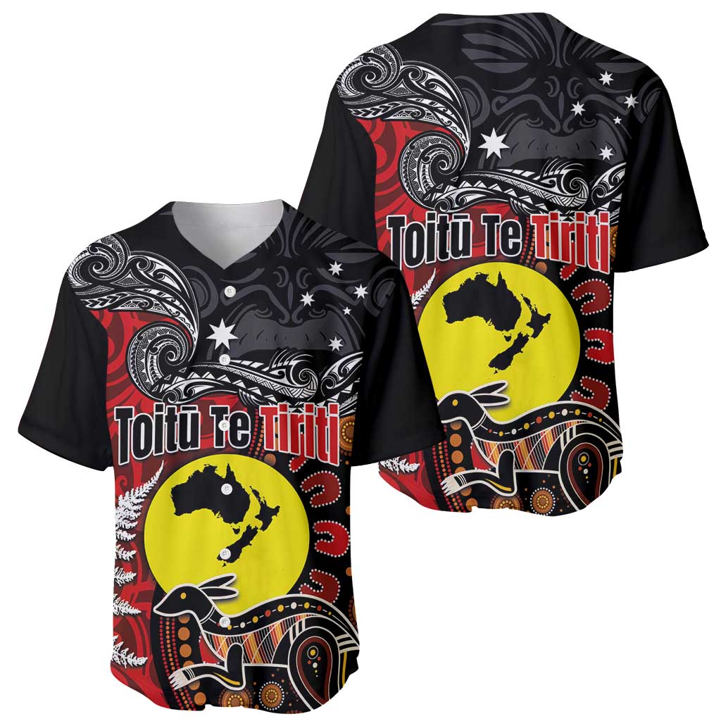 Aotearoa and Australia Toitu Te Tiriti Baseball Jersey Honour the Treaty - Te Tiriti Is Us LT03 - Polynesian Pride