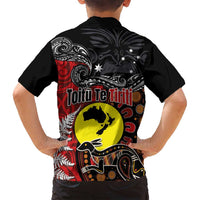 Aotearoa and Australia Toitu Te Tiriti Family Matching Long Sleeve Bodycon Dress and Hawaiian Shirt Honour the Treaty - Te Tiriti Is Us LT03 - Polynesian Pride