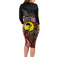 Aotearoa and Australia Toitu Te Tiriti Family Matching Long Sleeve Bodycon Dress and Hawaiian Shirt Honour the Treaty - Te Tiriti Is Us LT03 - Polynesian Pride