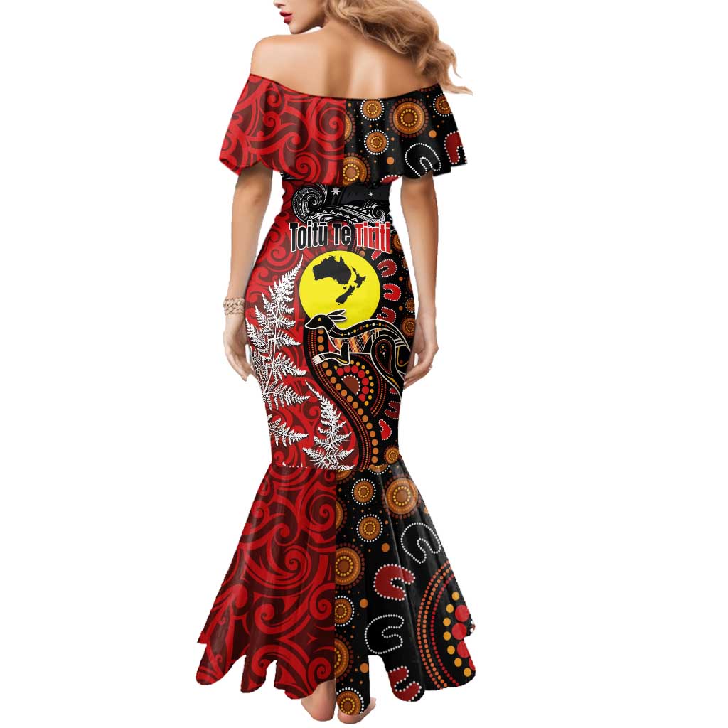 Aotearoa and Australia Toitu Te Tiriti Family Matching Mermaid Dress and Hawaiian Shirt Honour the Treaty - Te Tiriti Is Us LT03 - Polynesian Pride