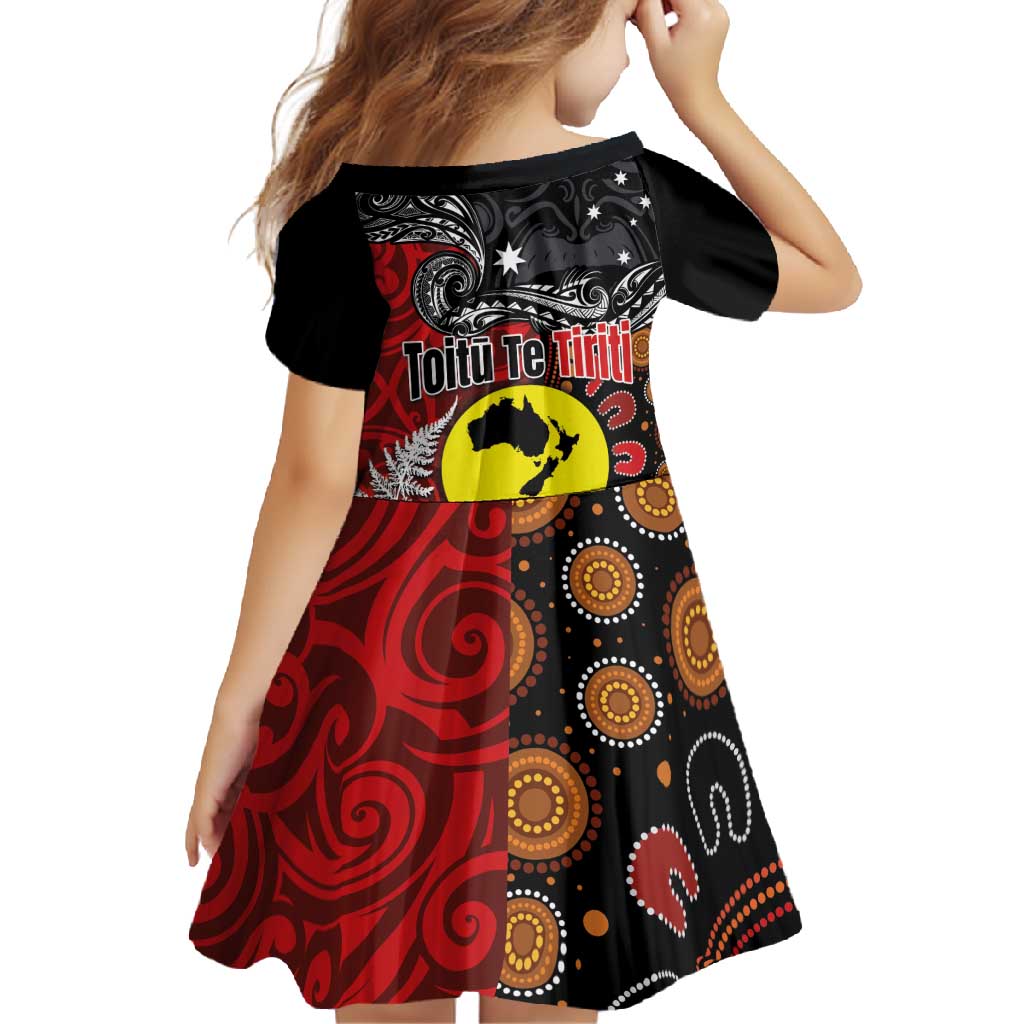 Aotearoa and Australia Toitu Te Tiriti Family Matching Tank Maxi Dress and Hawaiian Shirt Honour the Treaty - Te Tiriti Is Us LT03 - Polynesian Pride