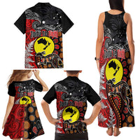 Aotearoa and Australia Toitu Te Tiriti Family Matching Tank Maxi Dress and Hawaiian Shirt Honour the Treaty - Te Tiriti Is Us LT03 - Polynesian Pride