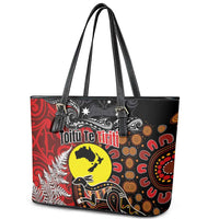 Aotearoa and Australia Toitu Te Tiriti Leather Tote Bag Honour the Treaty - Te Tiriti Is Us LT03 - Polynesian Pride