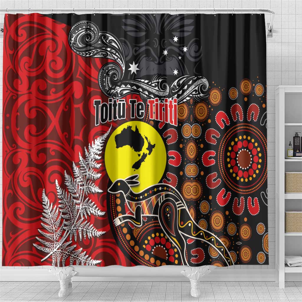 Aotearoa and Australia Toitu Te Tiriti Shower Curtain Honour the Treaty - Te Tiriti Is Us LT03 - Polynesian Pride