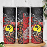 Aotearoa and Australia Toitu Te Tiriti Skinny Tumbler Honour the Treaty - Te Tiriti Is Us LT03 - Polynesian Pride