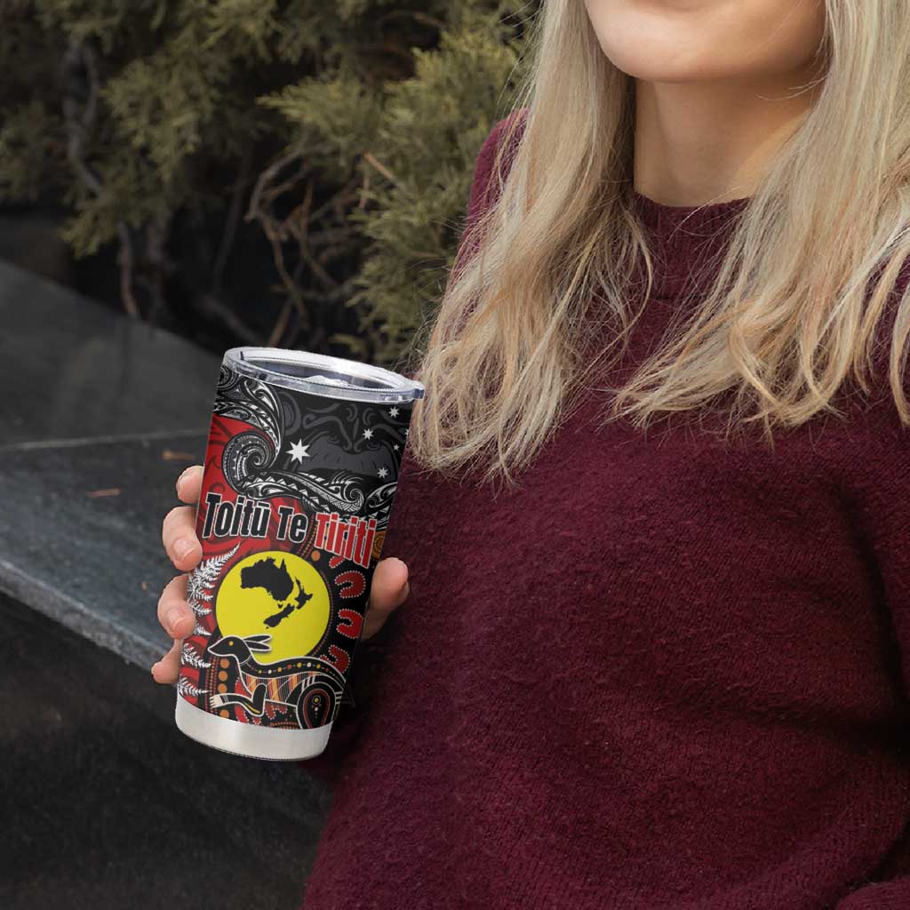Aotearoa and Australia Toitu Te Tiriti Tumbler Cup Honour the Treaty - Te Tiriti Is Us LT03 - Polynesian Pride