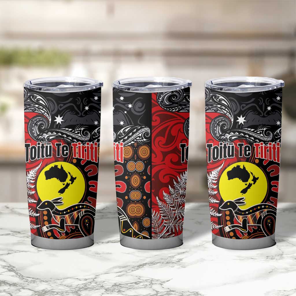 Aotearoa and Australia Toitu Te Tiriti Tumbler Cup Honour the Treaty - Te Tiriti Is Us LT03 - Polynesian Pride