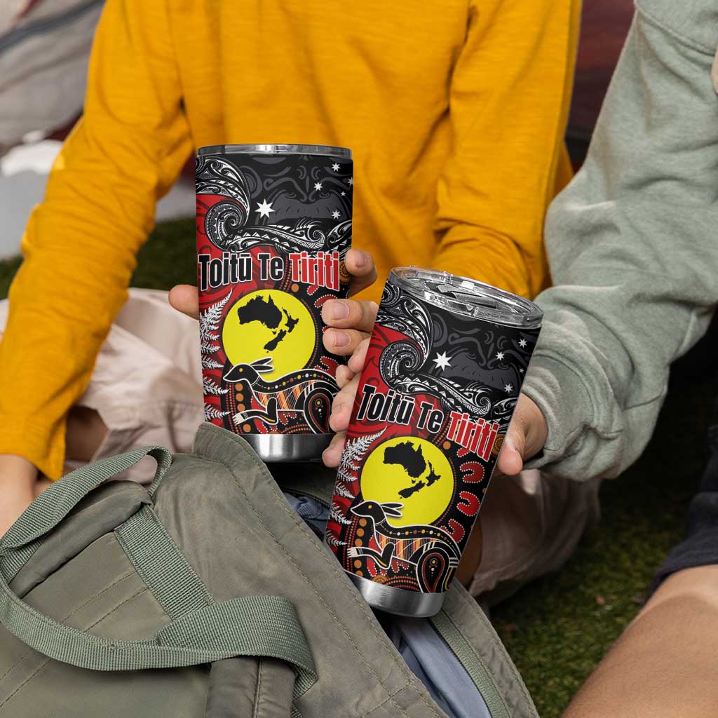 Aotearoa and Australia Toitu Te Tiriti Tumbler Cup Honour the Treaty - Te Tiriti Is Us LT03 - Polynesian Pride