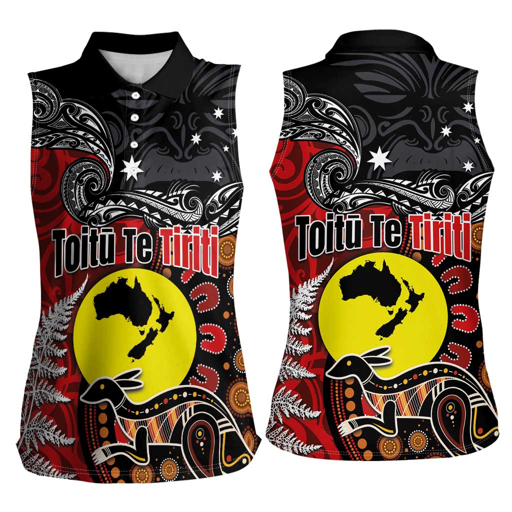 Aotearoa and Australia Toitu Te Tiriti Women Sleeveless Polo Shirt Honour the Treaty - Te Tiriti Is Us LT03 - Polynesian Pride
