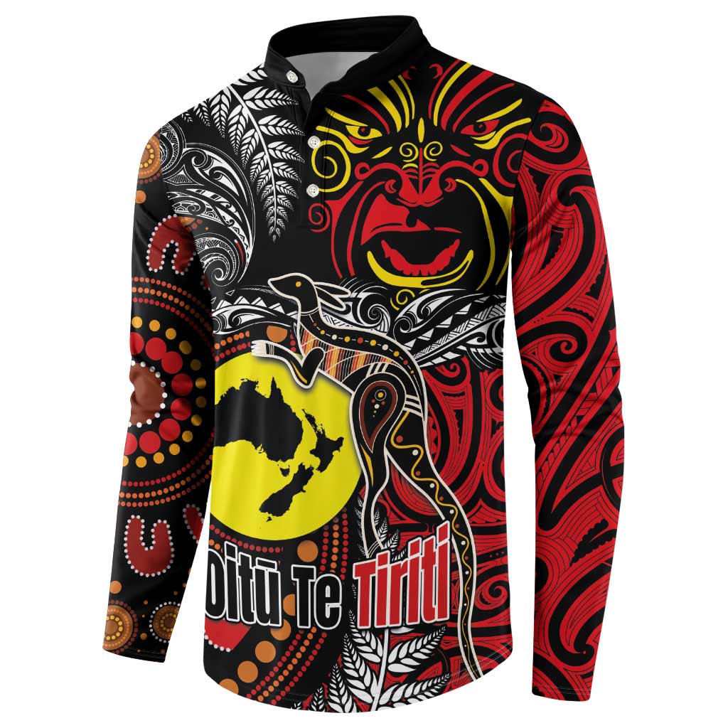 Aotearoa and Australia Toitu Te Tiriti Button Sweatshirt Honour the Treaty - Stand Together Stand Stronger LT03 - Polynesian Pride