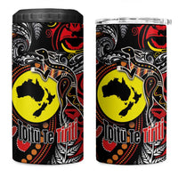 Aotearoa and Australia Toitu Te Tiriti 4 in 1 Can Cooler Tumbler Honour the Treaty - Stand Together Stand Stronger