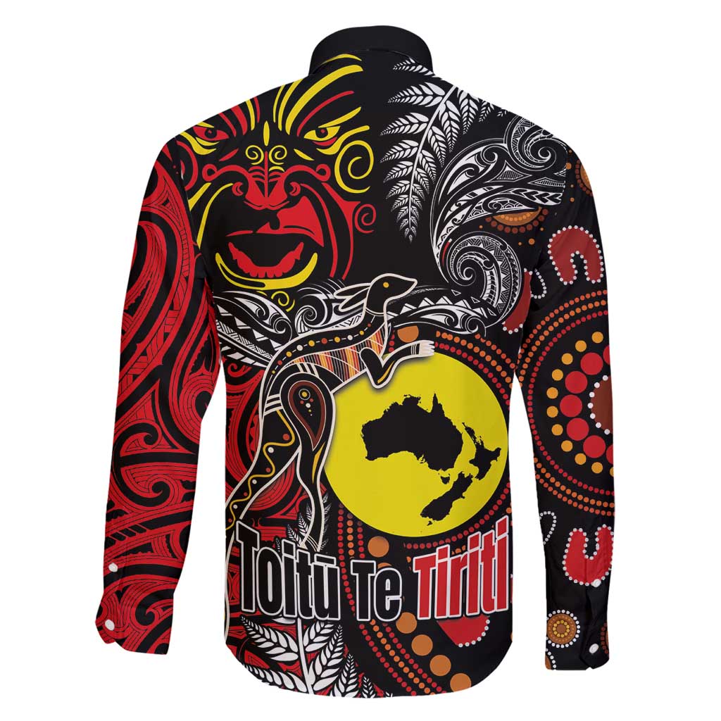 Aotearoa and Australia Toitu Te Tiriti Family Matching Long Sleeve Bodycon Dress and Hawaiian Shirt Honour the Treaty - Stand Together Stand Stronger LT03 - Polynesian Pride